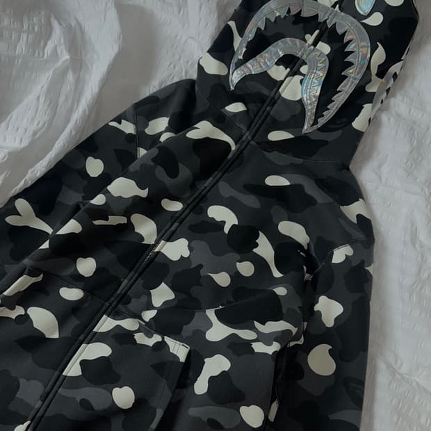 Bape 베이프 City Camo Shark  Zip Hoodie L 
