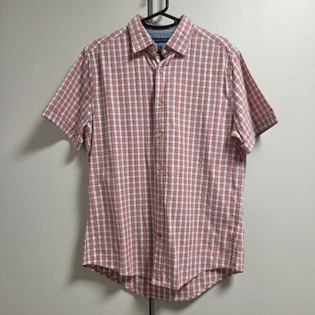 Tommy Hilfiger 반팔 체크 셔츠 L(100)