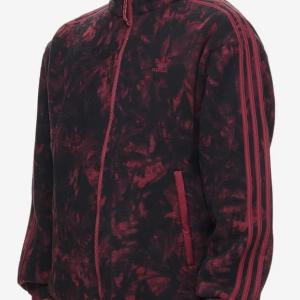[M] 아디다스 폴라플리스 AOP 플리스 자켓 후리스 버건디