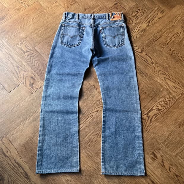 [34]리바이스 517 빈티지 데미지드 워싱 플레어핏 데님 팬츠