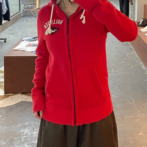 홀리스터 레드 스펠로고 후드집업 H2510