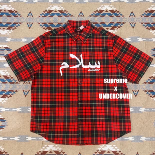 [M] 슈프림 x 언더커버 숏슬리브 플란넬 셔츠 레드
