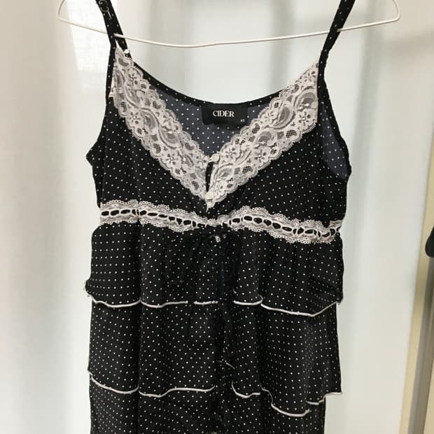 샵사이다 Dot layered lace sleeve
