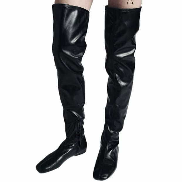 [37]자라 XL 싸이하이 부츠/블랙