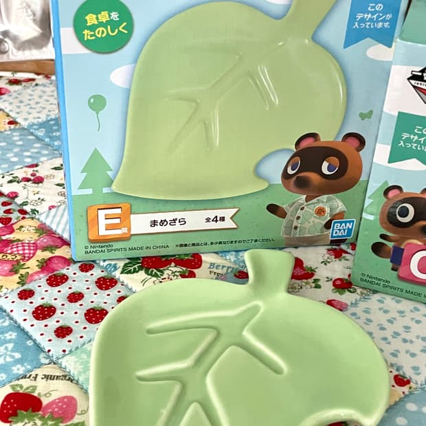 (새상품) 동물의숲 이치방쿠지 나뭇잎접시 제일복권 그릇