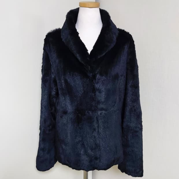 JOINUS 블랙 토끼털 자켓(77사이즈)

