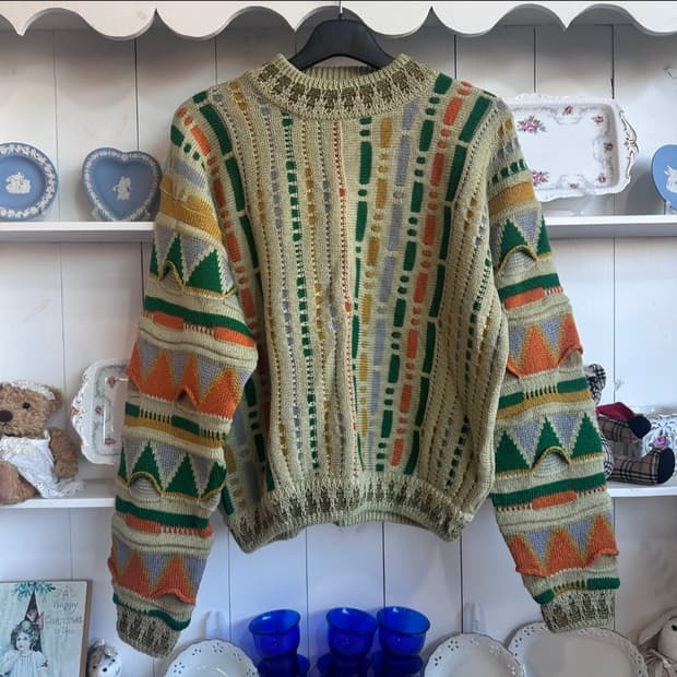 빈티지 패턴 니트 스웨터