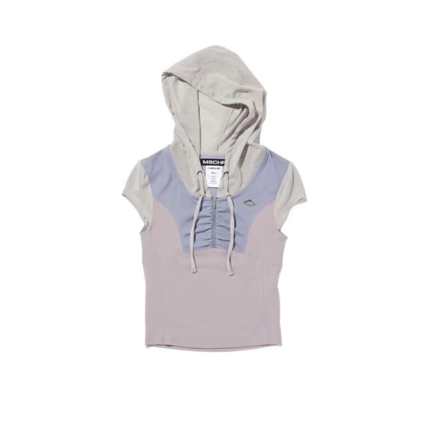 미스치프 후디트 트랙 하프 집업 반팔