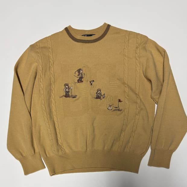 여성 닥스 daks 골프 프린팅 니트 스웨터 L