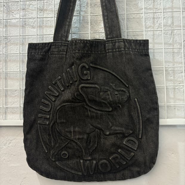 VTG 헌팅 월드 데님 흑청 토트백 OS