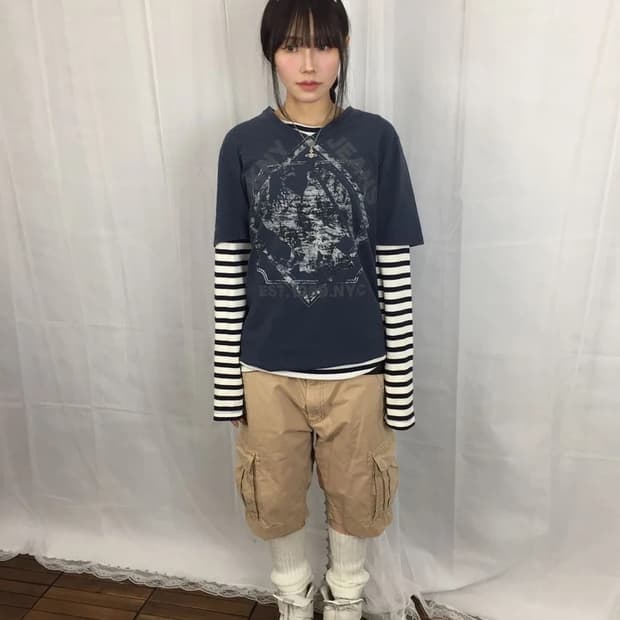 00s DKNY Jeans Sport V-Neck Tee