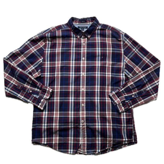 타미힐피거 체크무늬 셔츠 중고 구제 빈티지