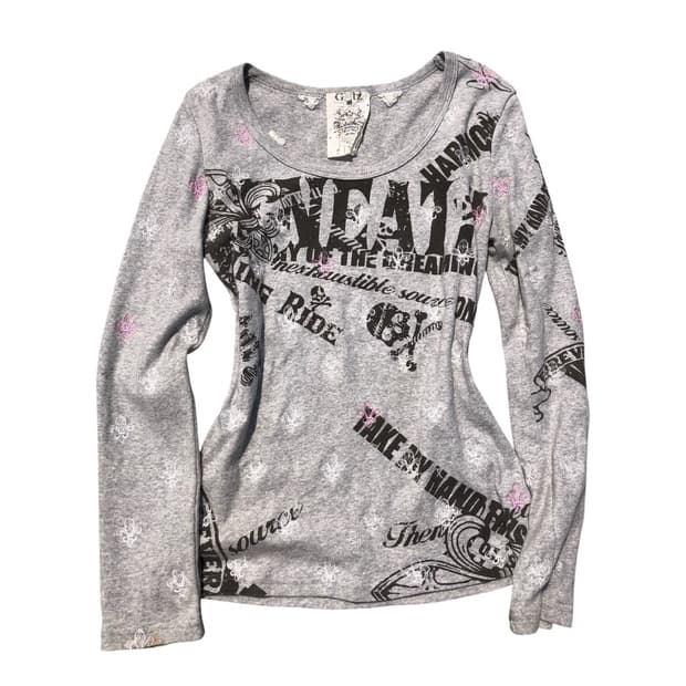 Glitz Death Ride gray top