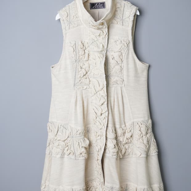 아이보리 패치워크 집업 원피스 (EIKO KONDO)