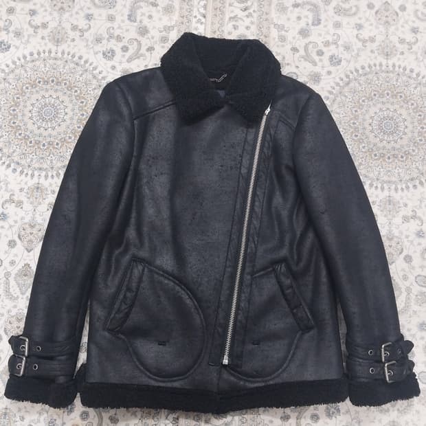 아메리칸이글 블랙 무스탕 자켓 S (55반-66)