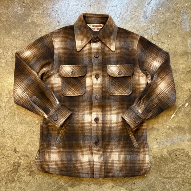 70-80s Mcgregor 섀도우 체크 울 셔츠 재킷