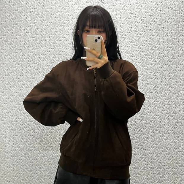 라코스테 빈티지 컨트리 시크 딥브라운 양가죽 자켓 100 C10850