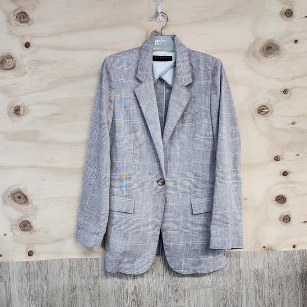 433) 시슬리 체크무늬 마블렌드 자켓