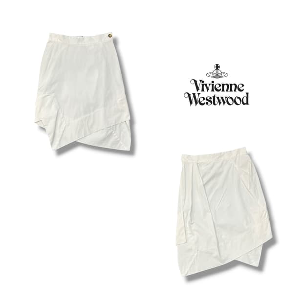  비비안웨스트우드 화이트 언발란스 스커트 y14098