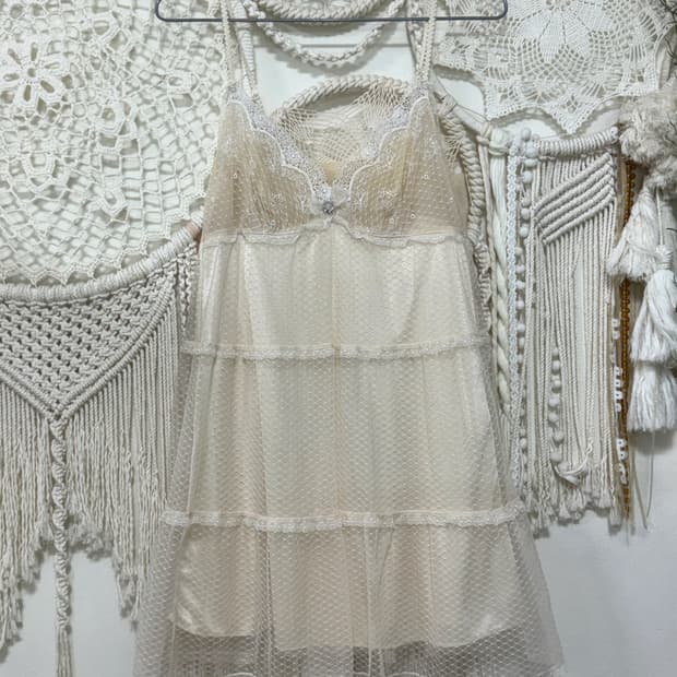 Cream Ivory Cancan Lace Slip 