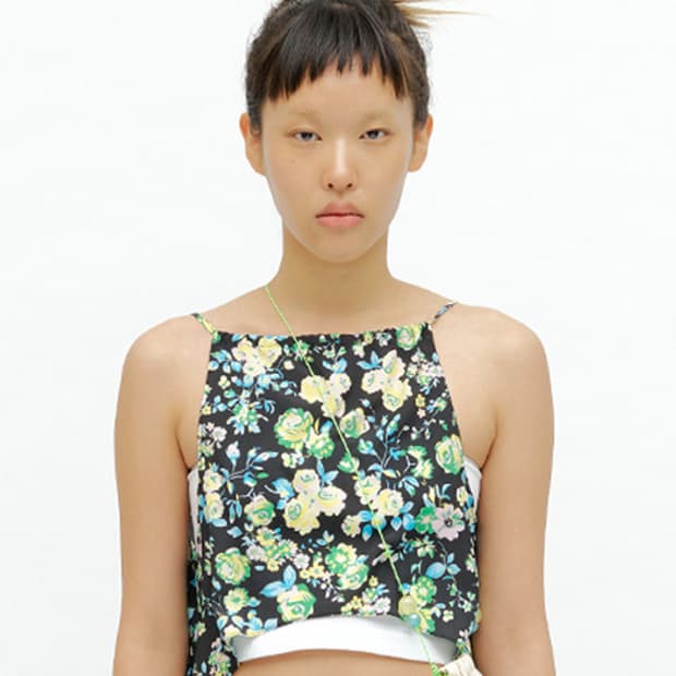flower slip sleeveless top reversible