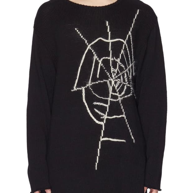 요지야마모토 블랙스캔들 스파이더 웹 니트