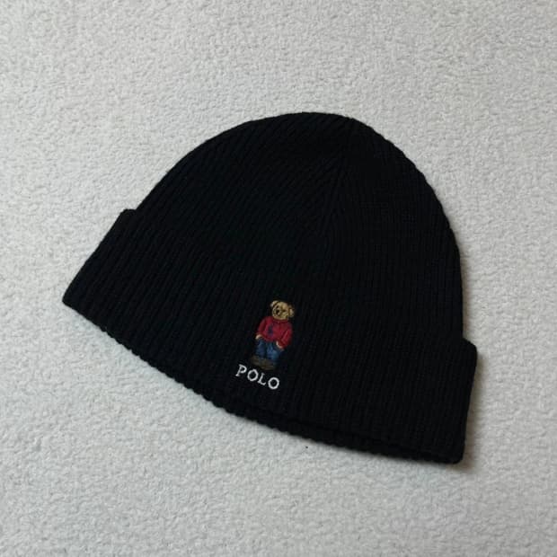 폴로 랄프로렌 시그니처 베어 블랙 비니 A1677