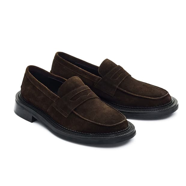 STU 24FW 오버솔 스웨이드 로퍼 / 브라운 / 41 size