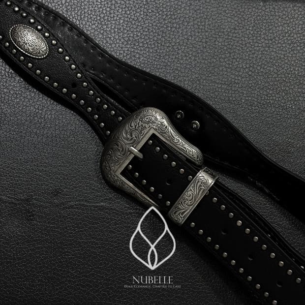 🌗 Convex stud western belt / 에스닉 웨스턴 벨트