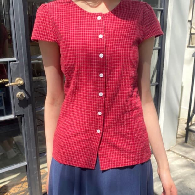 브랜디멜빌 rue plaid top 레드 체크 셔츠