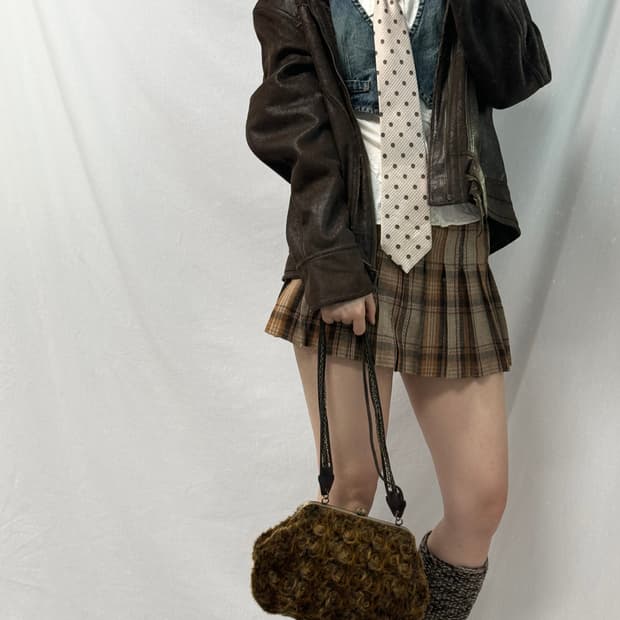 퍼 체인/레더 숄더 백