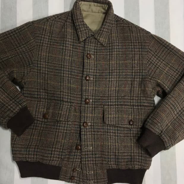 90s 빈티지 해리스트위드 & 코튼 리버시블 자켓