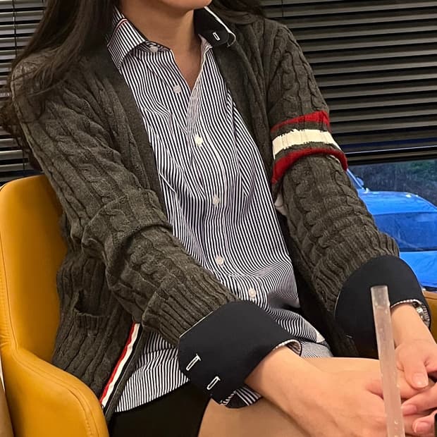 톰브라운 4선 니트 가디건