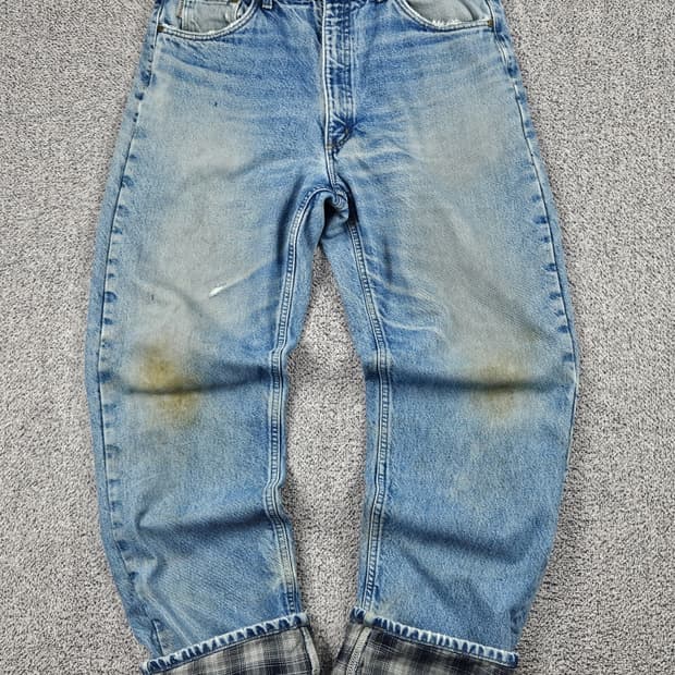 칼하트 헤비 플란넬 체크 데님 워크 팬츠 ( 35X34 ) / 10054