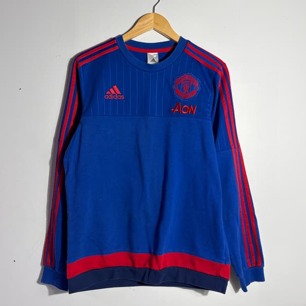 아디다스 레드 배색 블루 유니폼 티셔츠 (무료배송)