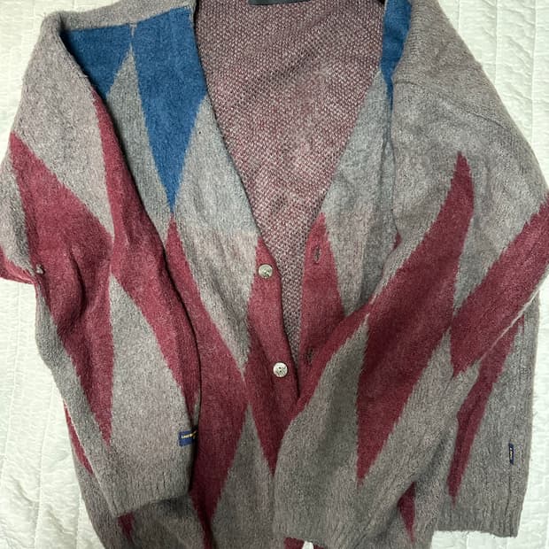 LMC 모헤어 아가일 가디건 2사이즈