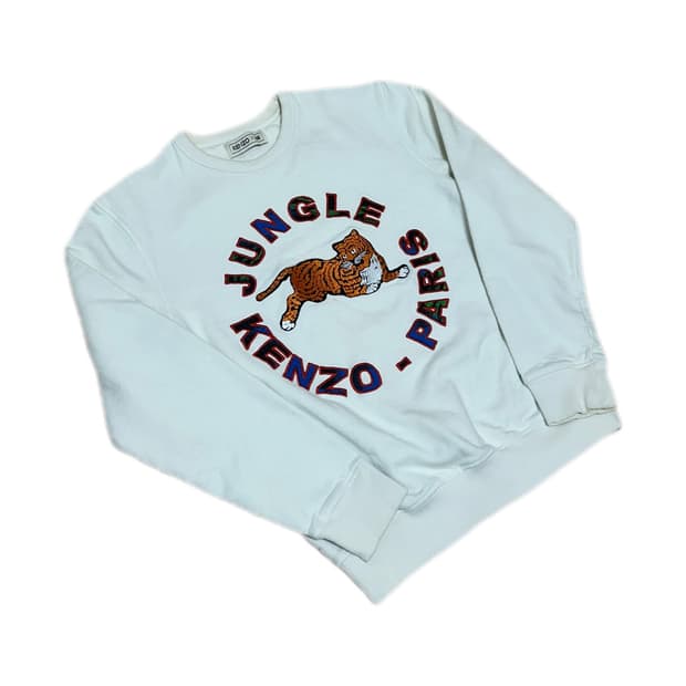 겐조 H&M 정글 타이거 화이트 스웻셔츠