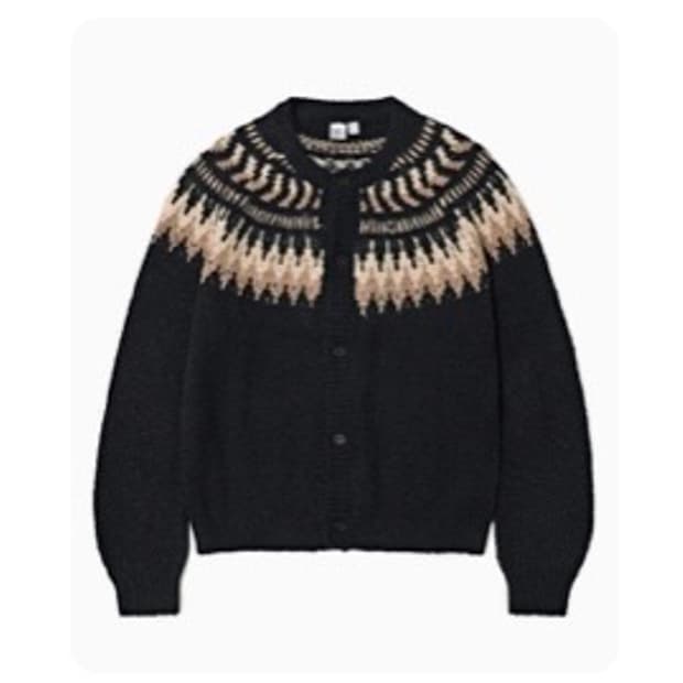 파르티멘토 알파카 모헤어 니트 노르딕 가디건 블랙