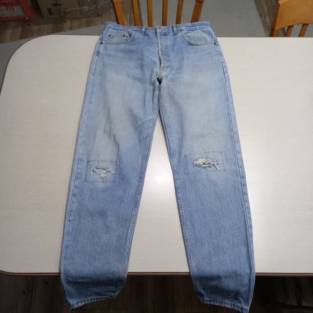 35 90's 리바이스501 USA 슬림일자진 연청 35-254