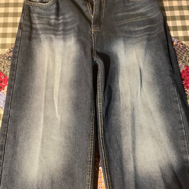 와이드 워싱 데님