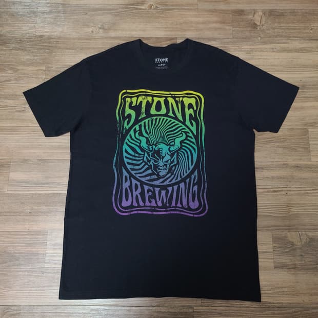 (L) USA 스톤브루잉 맥주 공식 라이센스 네온컬러 빈티지 반팔 티셔츠