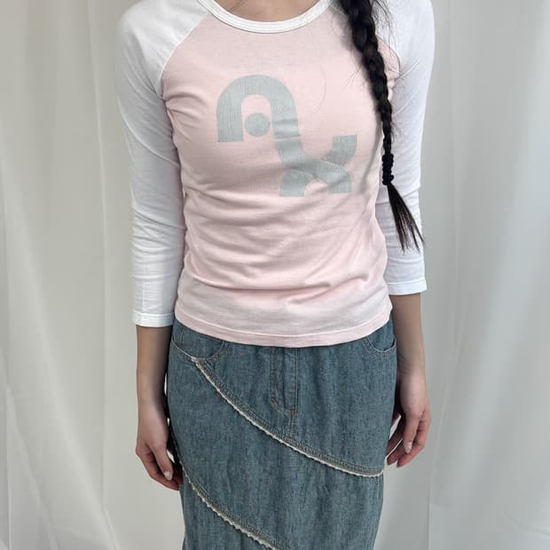ARMANI EXCHANGE lovely pink raglan tee