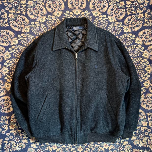 90s 폴로 울 블루종 스윙탑