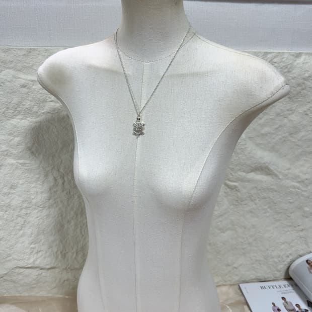 빈티지 거북이 큐빅 목걸이