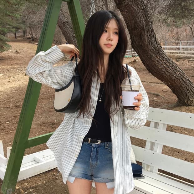 아워캐비넷 시티 스트라이프 셔츠