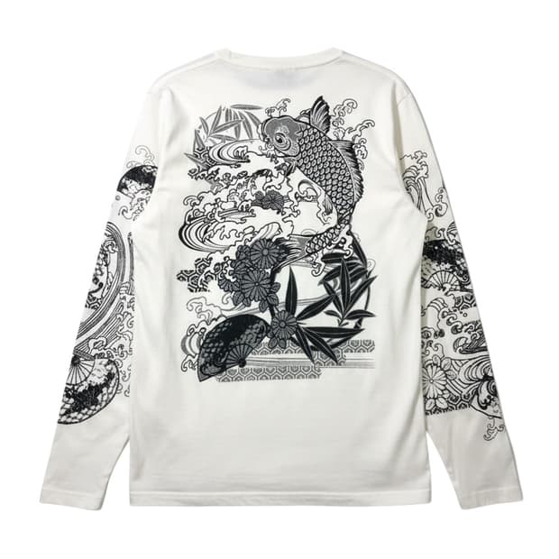 Oriental Glitter Koi Printing LongSleeve