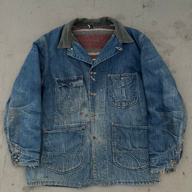 50s Powr House 빈티지 레일로드 데님 초어 자켓