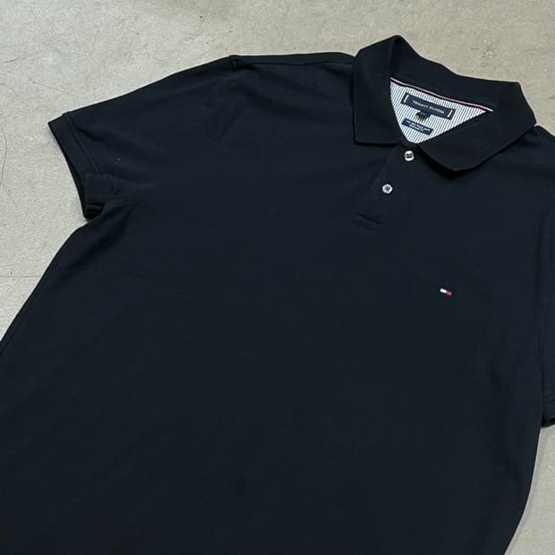 XXL 타미힐피거 블랙 반팔 카라티