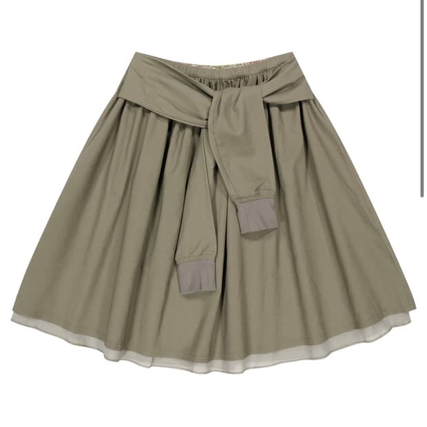 코이세이오 스트랩 셔링 스커트 애쉬 브라운