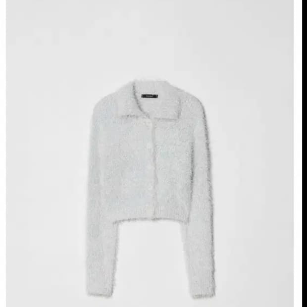 다이애그널 fuzzy mixed knit cardigan